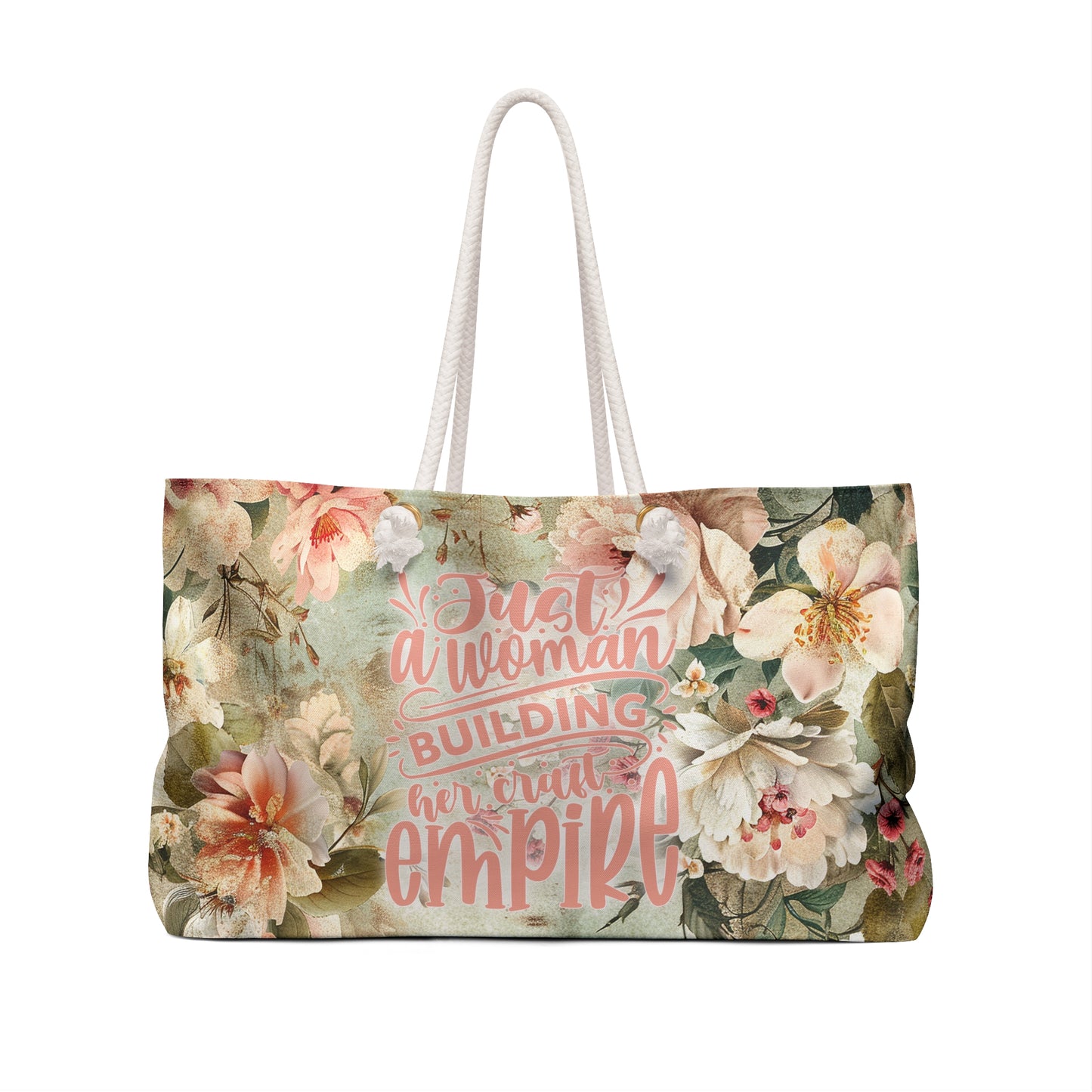 Rose Shabby Chic "Just a woman building her empire" Craft bag