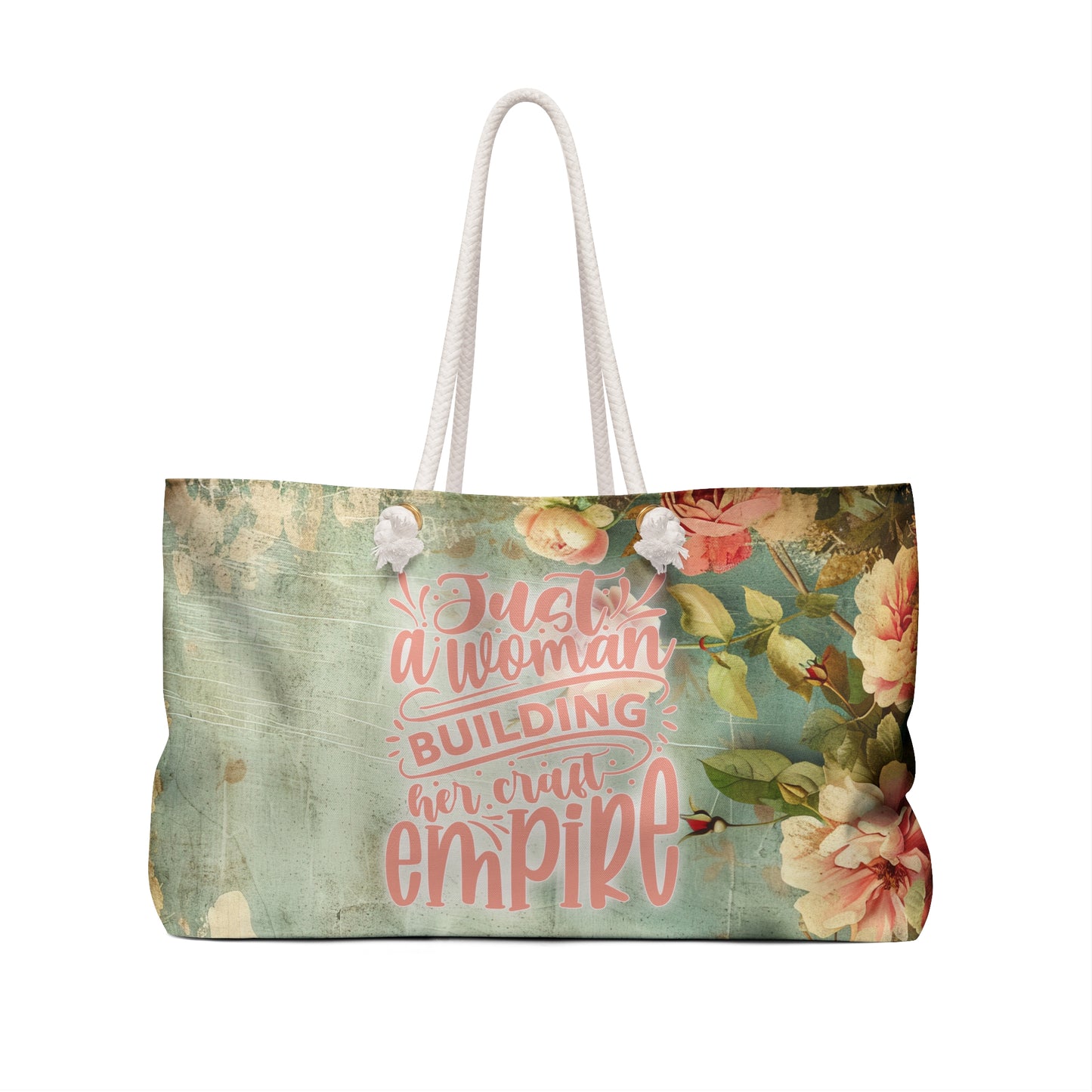 Blush Shabby Chic "Just a woman building her empire" Craft bag