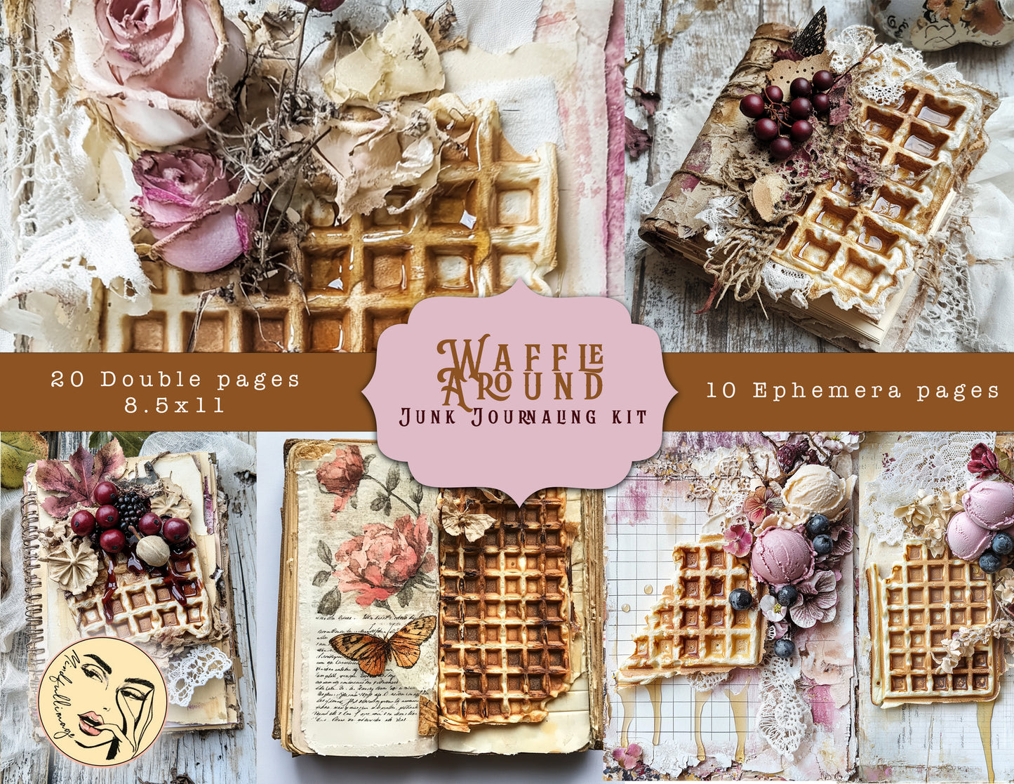 Waffle Around Junk Journaling kit