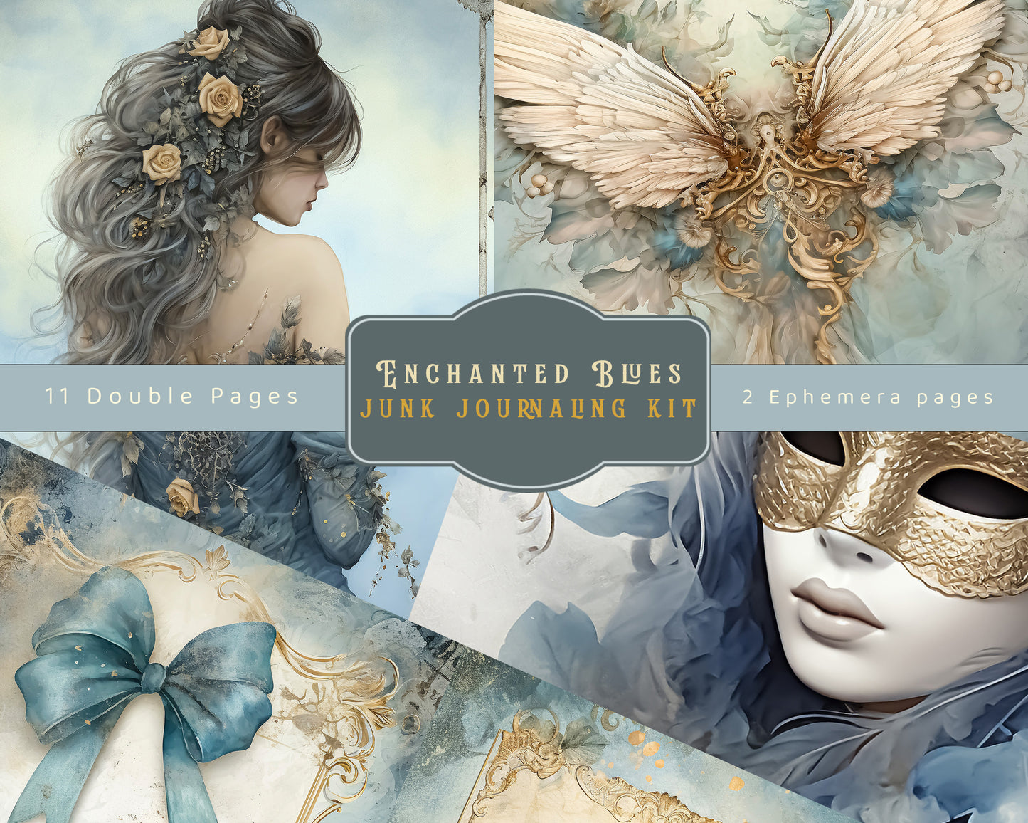 Enchanted Blues Junk Journaling kit