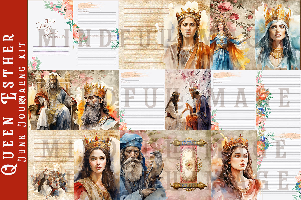 Queen Esther Junk journaling kit and prayer journal