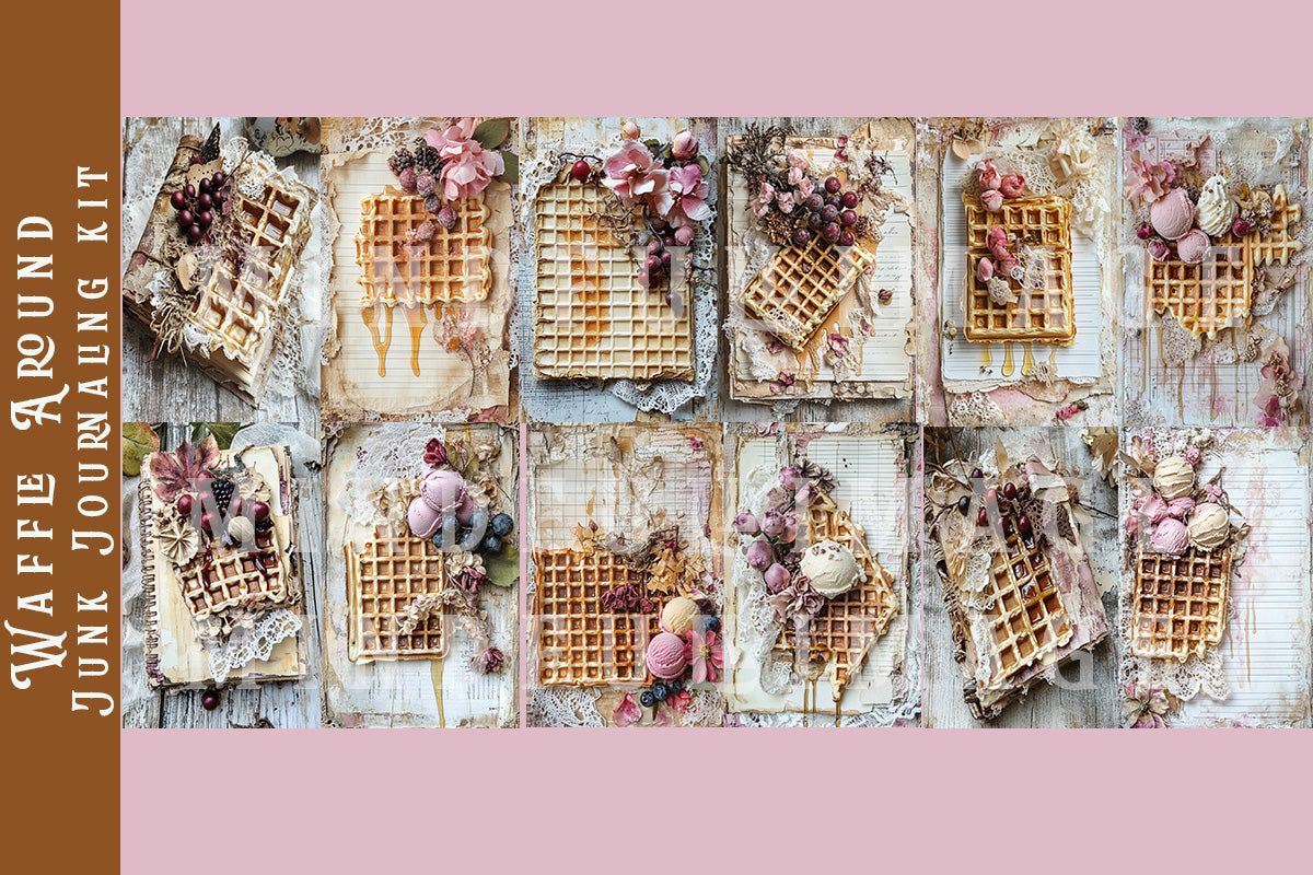 Waffle Around Junk Journaling kit