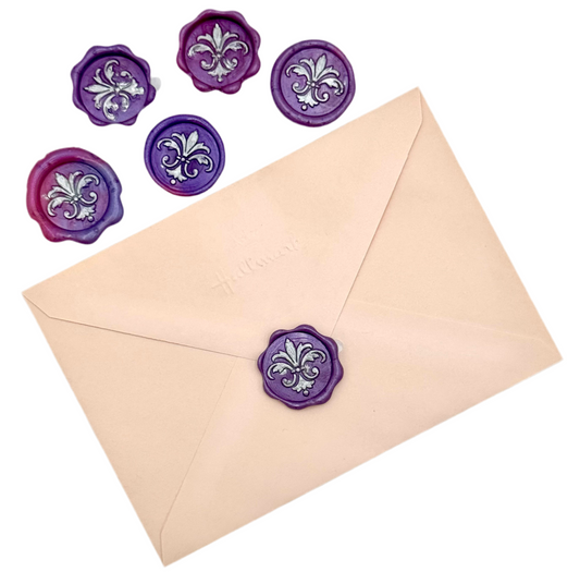 Set of 6 Purple wax seals