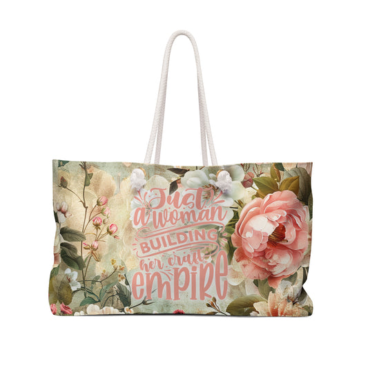 Rose Shabby Chic "Just a woman building her empire" Craft bag