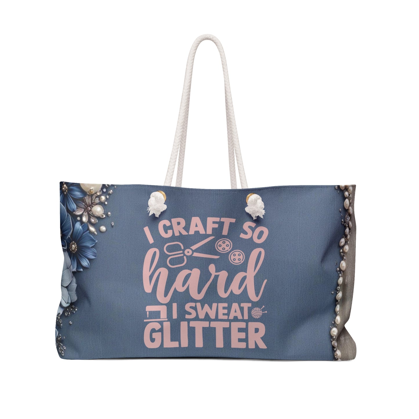 Essence of Denim "I craft so hard i sweat glitter" Craft bag