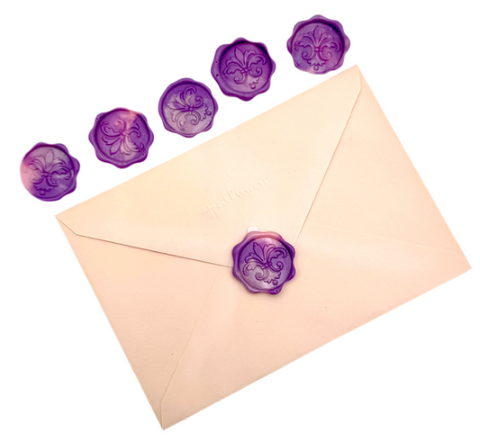 Purple ombré effect 6pcs wax seal set
