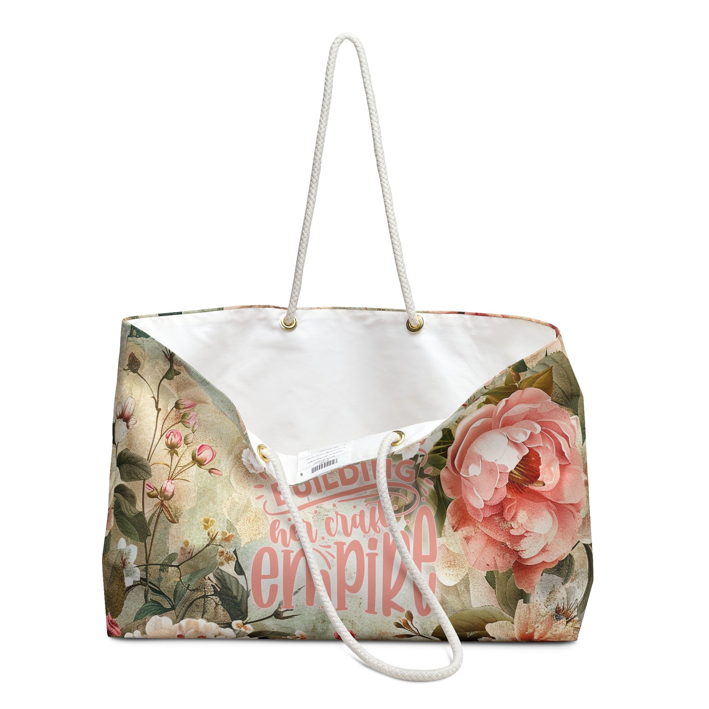 Rose Shabby Chic "Just a woman building her empire" Craft bag