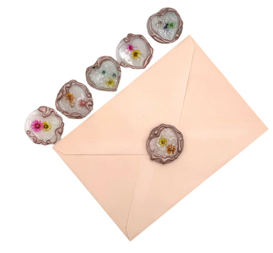 Hot glue Seal set of 6 with Foil lace detail