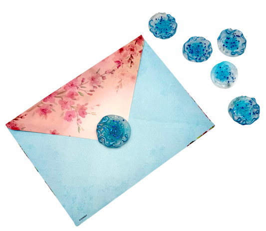 Blue hot glue seal set of 6.