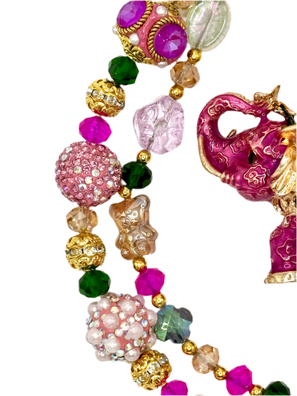 Elegant fuchsia elephant phone chain