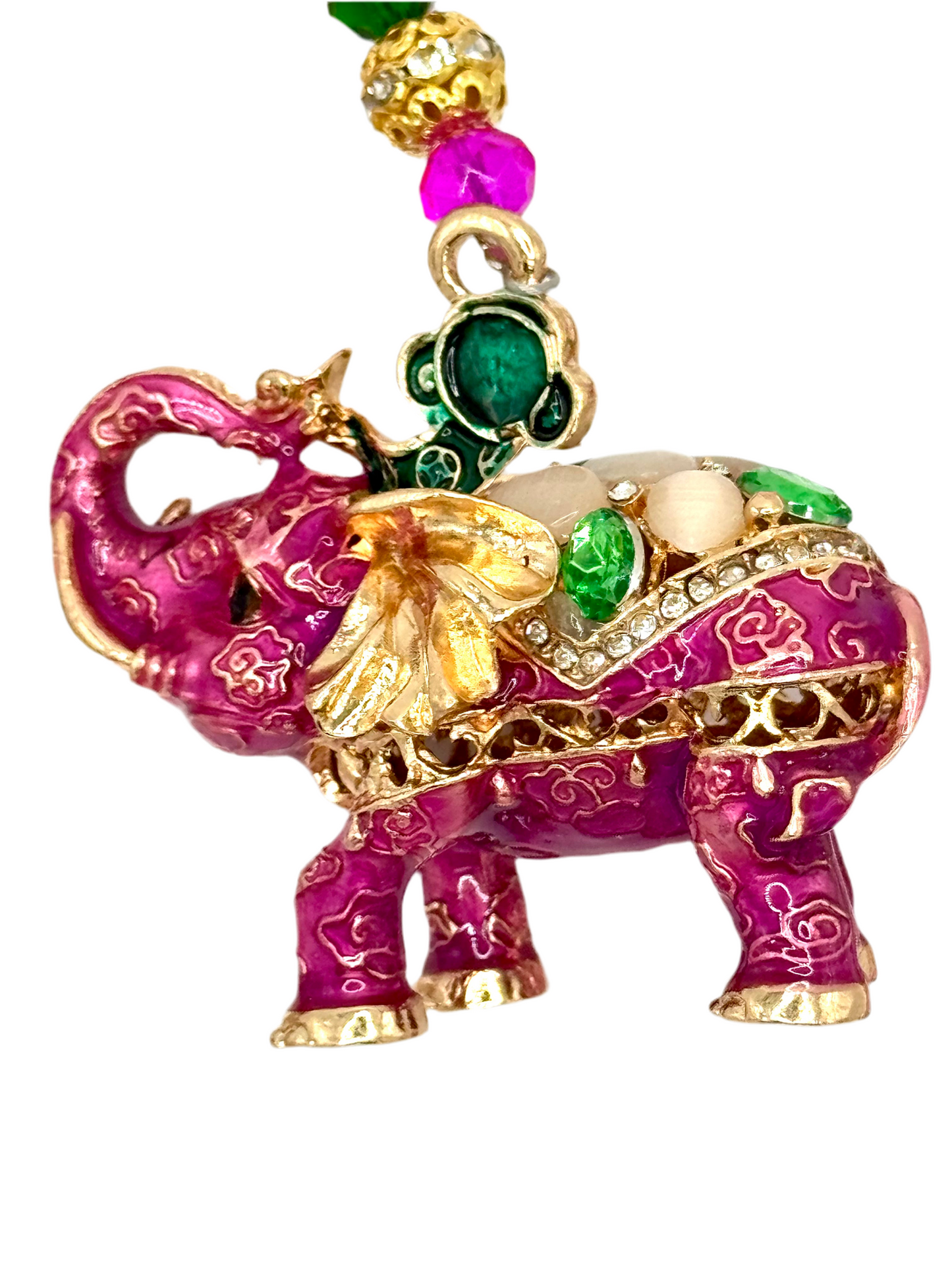 Elegant fuchsia elephant phone chain