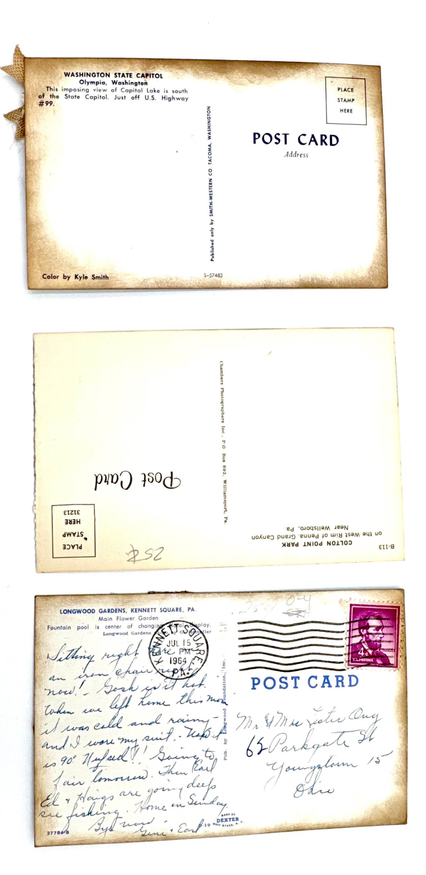 Set of 3 Altered vintage postcards.