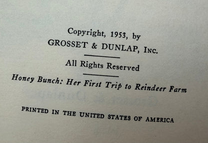 Honey Bunch: Her first trip to reindeer farm.