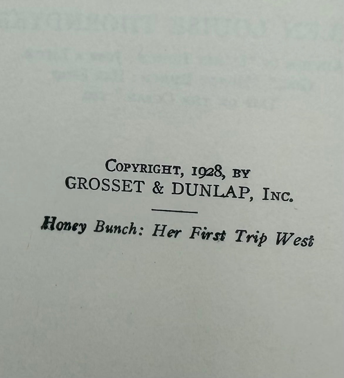 Honey Bunch: Her First Trip West