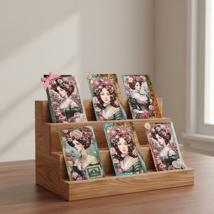 Set of 5 Altered vintage postcards.