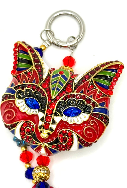 Colorful wild cat charmed phone chain