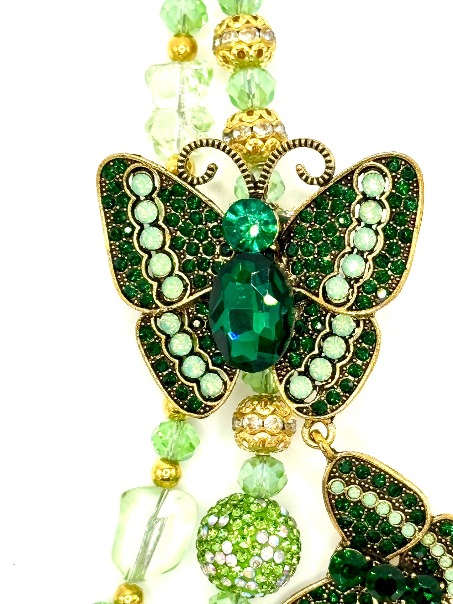 Green butterflies charmed phone chain
