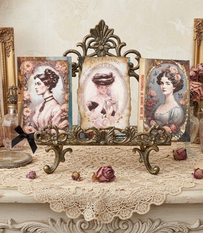 Set of 3 Altered vintage postcards.