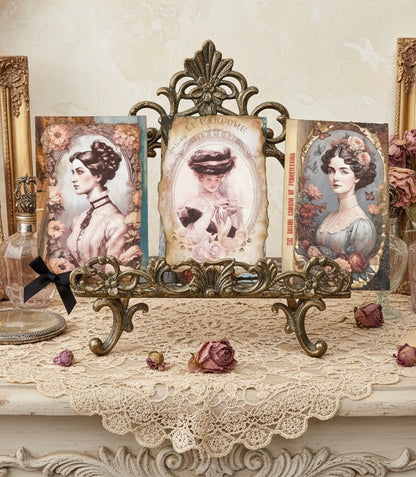 Set of 3 Altered vintage postcards.