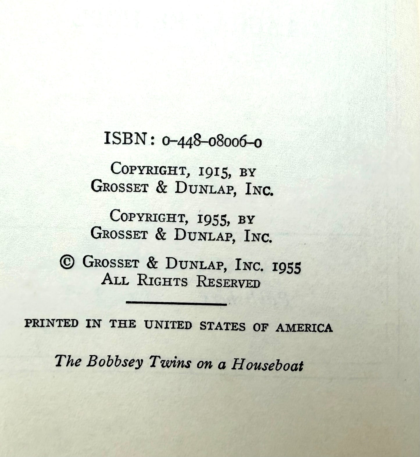 The Bobbsey Twins: on a houseboat. By Laura Lee Hope