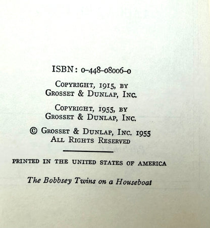 The Bobbsey Twins: on a houseboat. By Laura Lee Hope