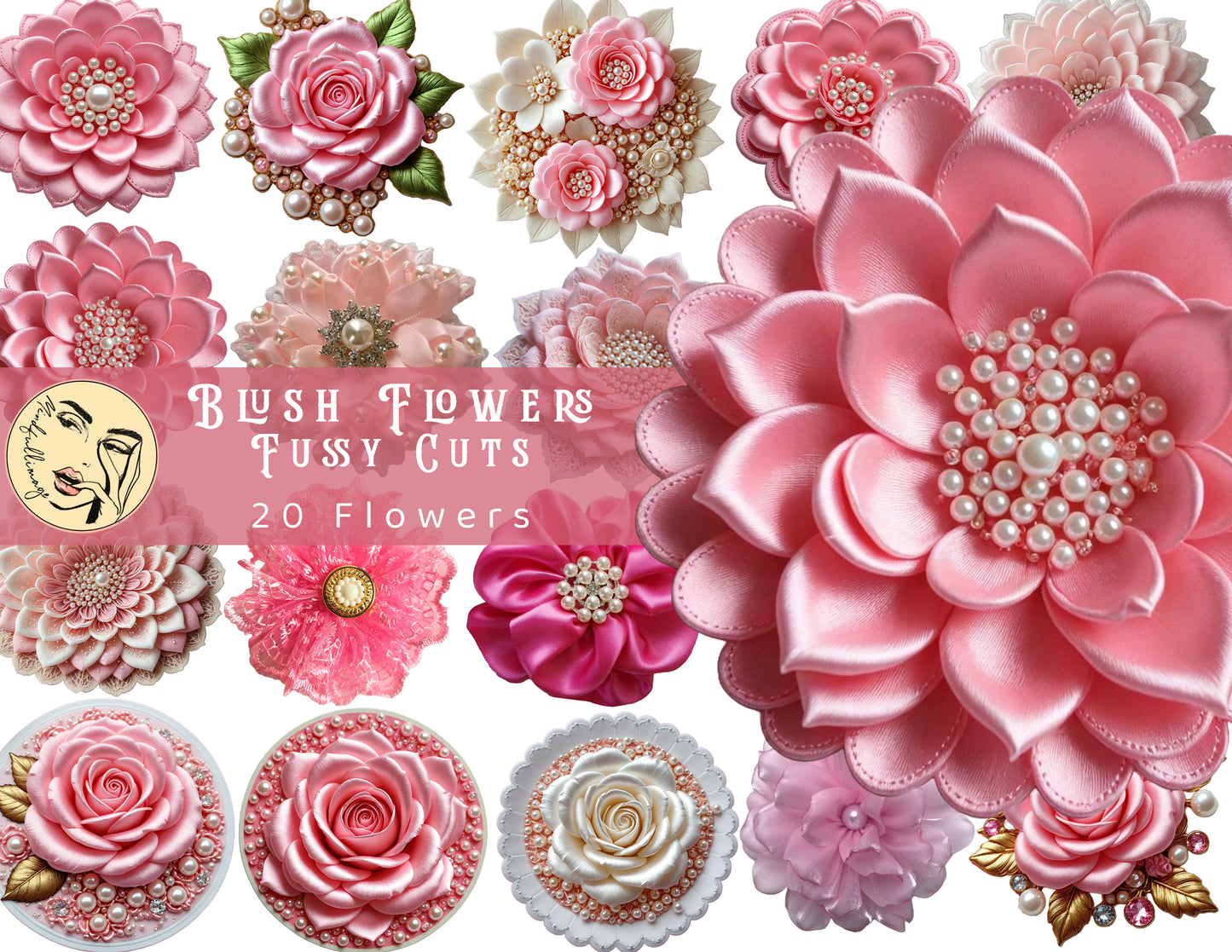 Blush Flowers Fussy cuts