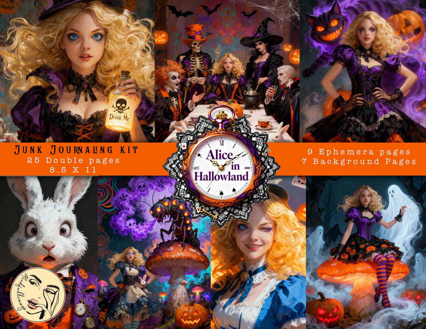 Alice In Hallowland Junk Journaling kit