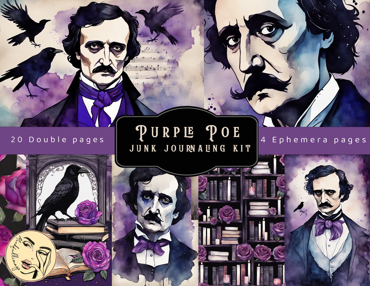 Purple Poe Junk Journaling kit