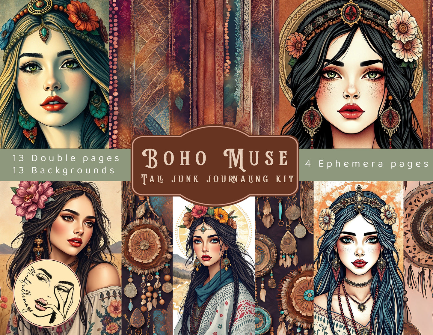 Boho Muse Tall Junk Journaling Kit