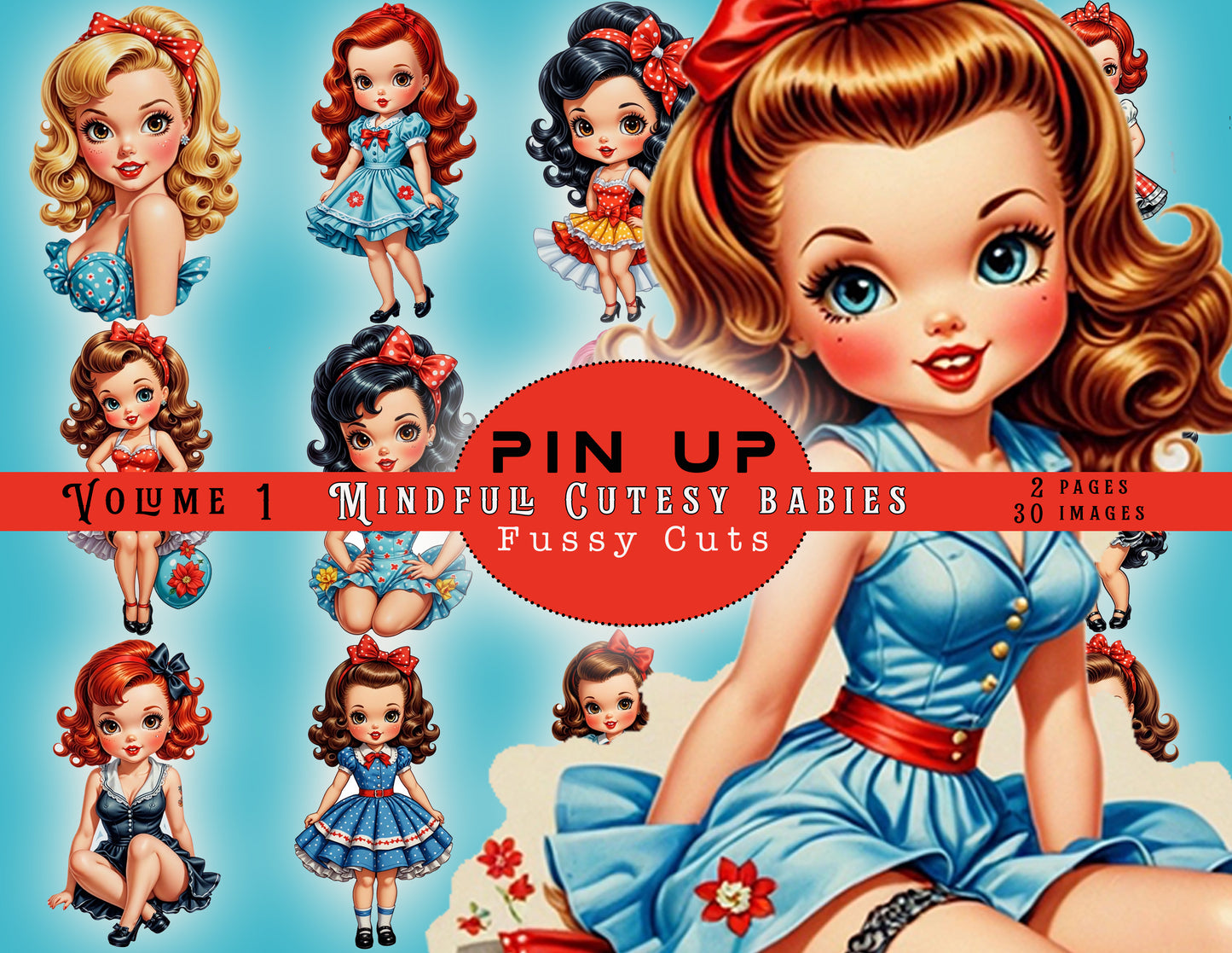 Pin Up Cutesy Babies Fussy Cuts