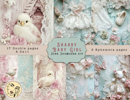 Shabby baby girl Junk Journaling kit