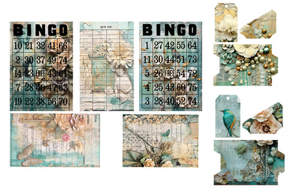 Teal Symphony Junk Journaling Kit