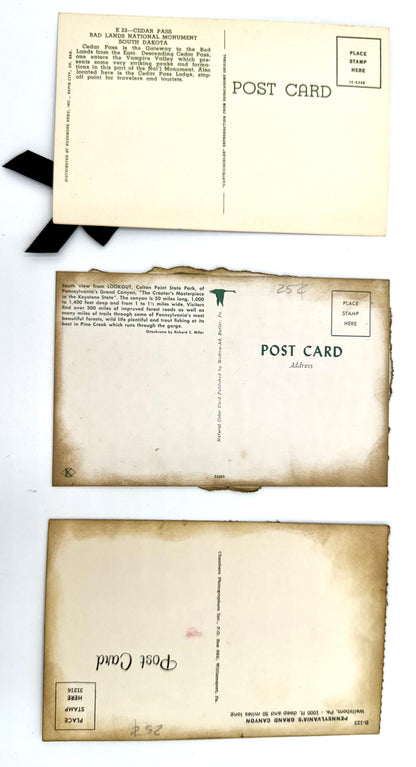 Set of 3 Altered vintage postcards.