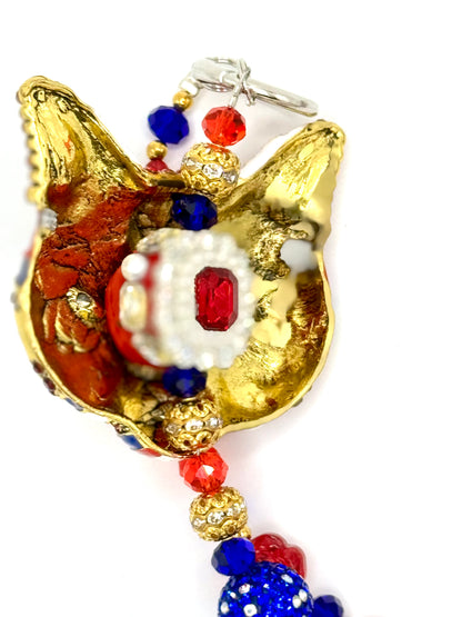 Colorful wild cat charmed phone chain
