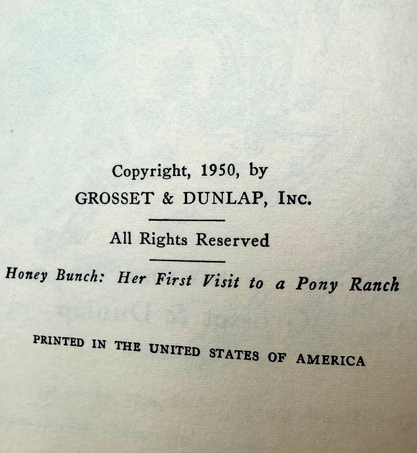 Honey Bunch: Her first visit to pony ranch