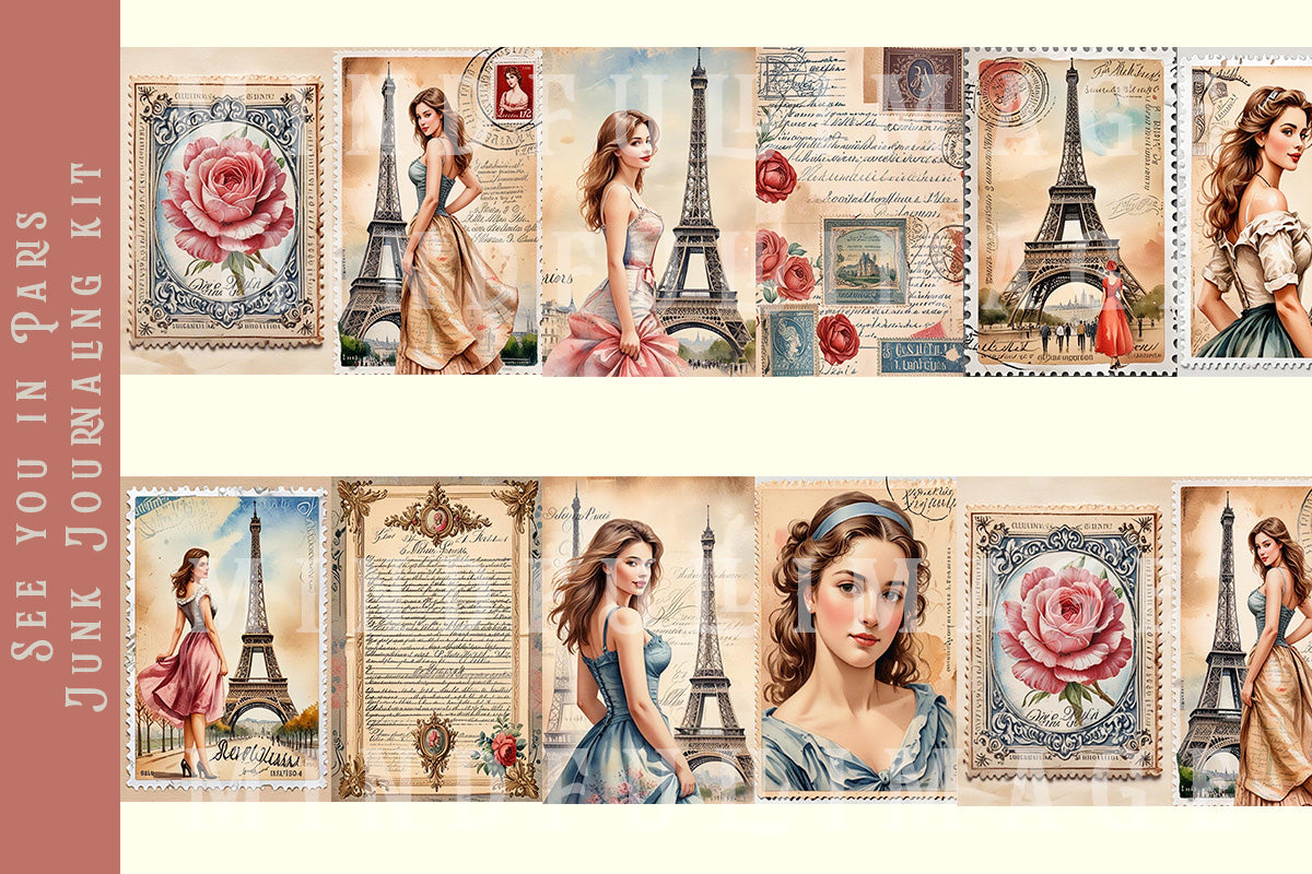 See you in paris junk journaling kit