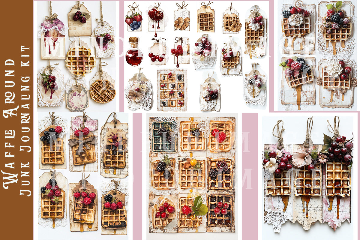 Waffle Around Junk Journaling kit