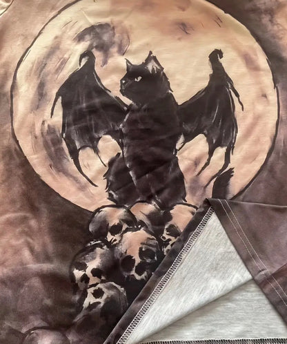 Cat bat and moon tshirt
