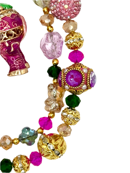 Elegant fuchsia elephant phone chain