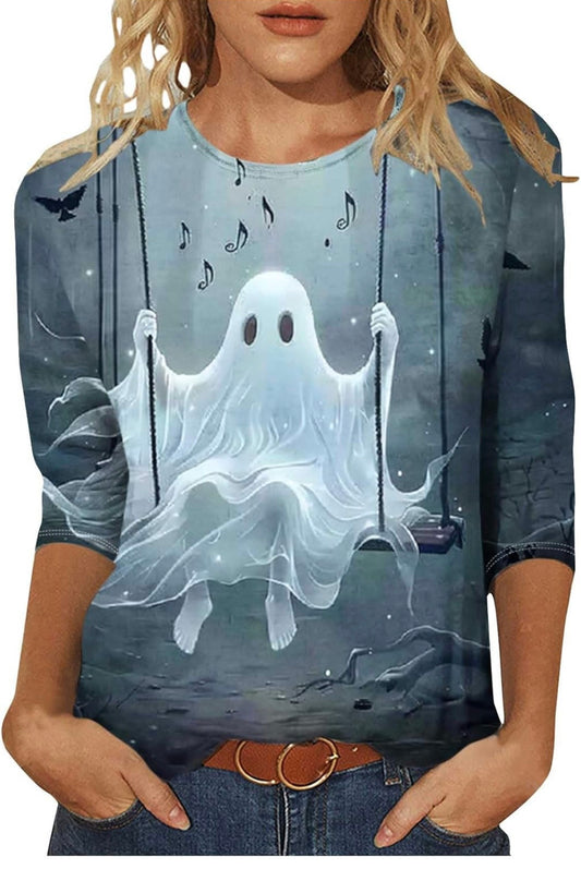 Ghost on a swing long sleeve shirt (New)