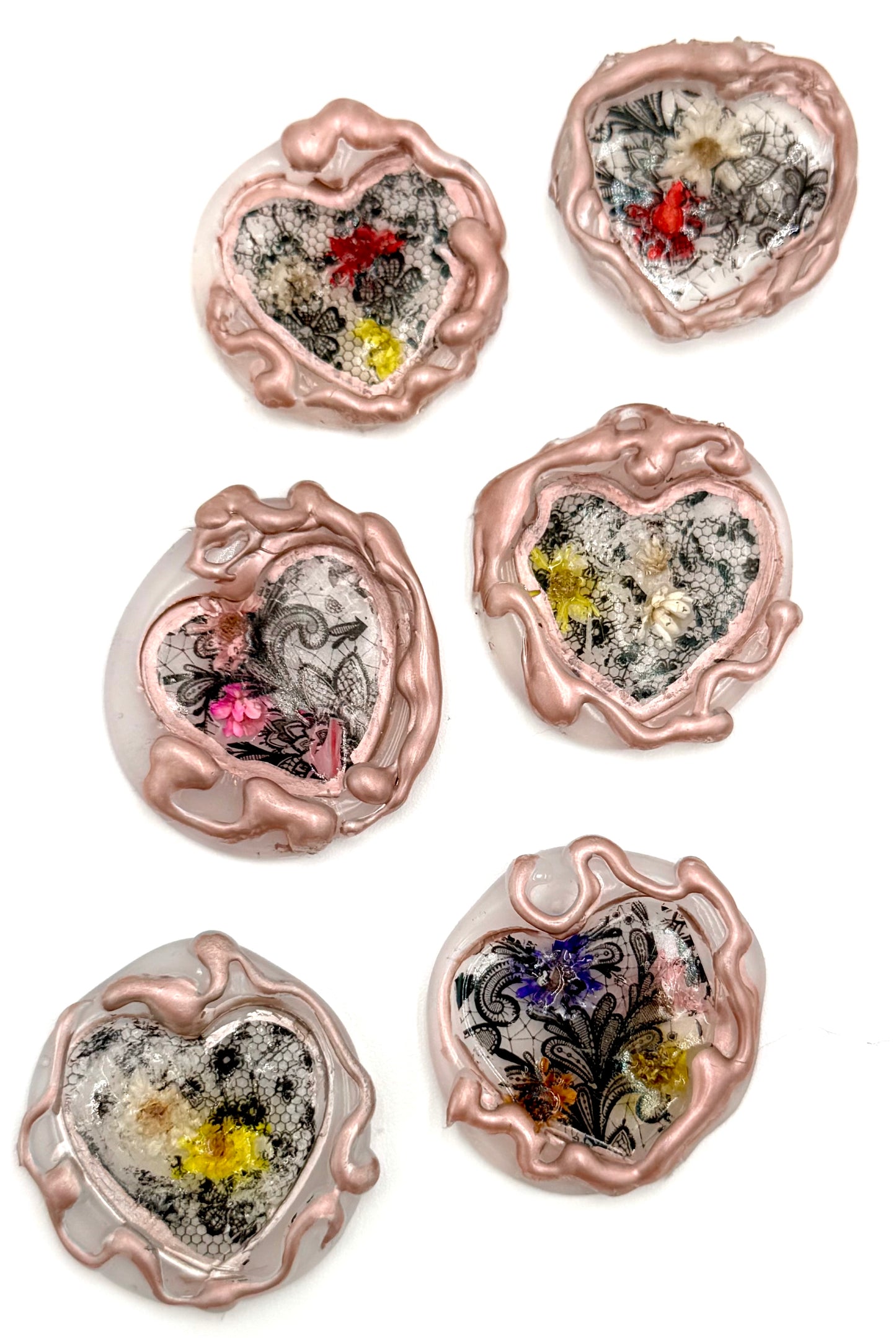 Hot glue Seal set of 6 Wit foil lace design