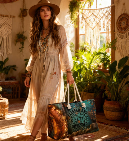 Blessed and crafting obsessed craft Bag