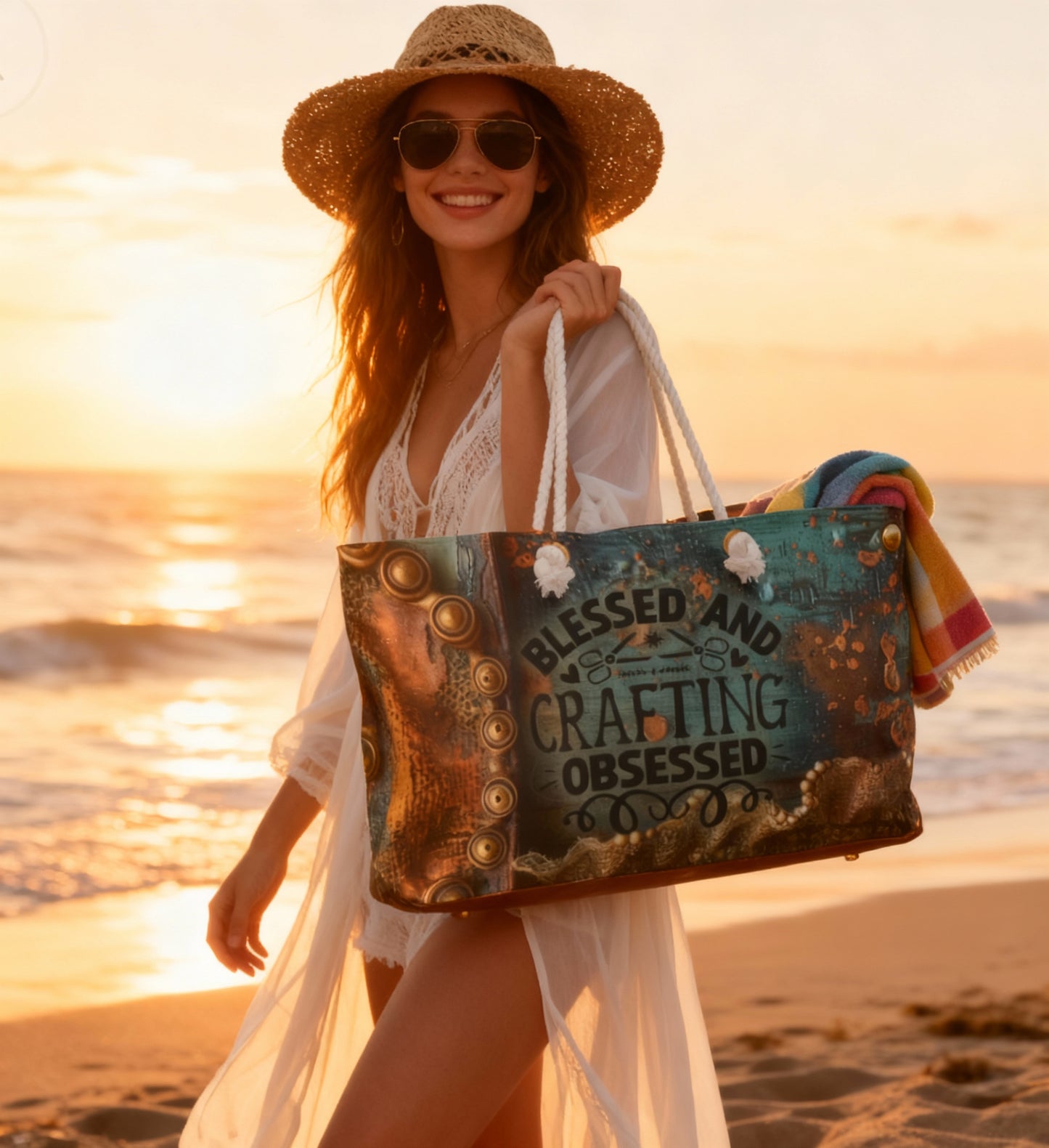 Blessed and crafting obsessed craft Bag