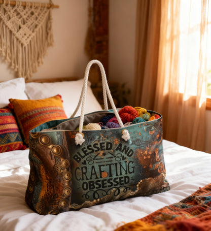 Blessed and crafting obsessed craft Bag
