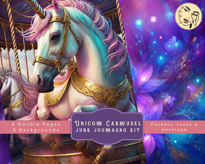 Unicorn Carrousel Junk Journaling Kit