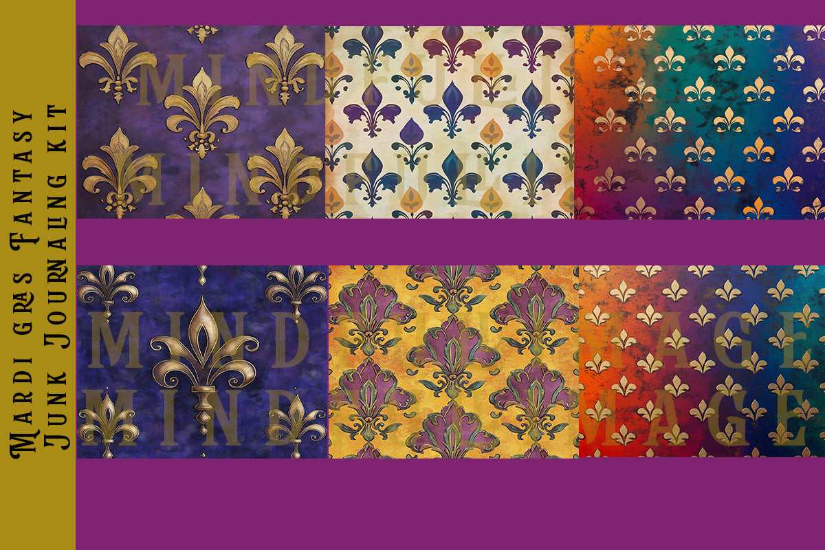 Mardi Gras Fantasy Junk Journaling Kit