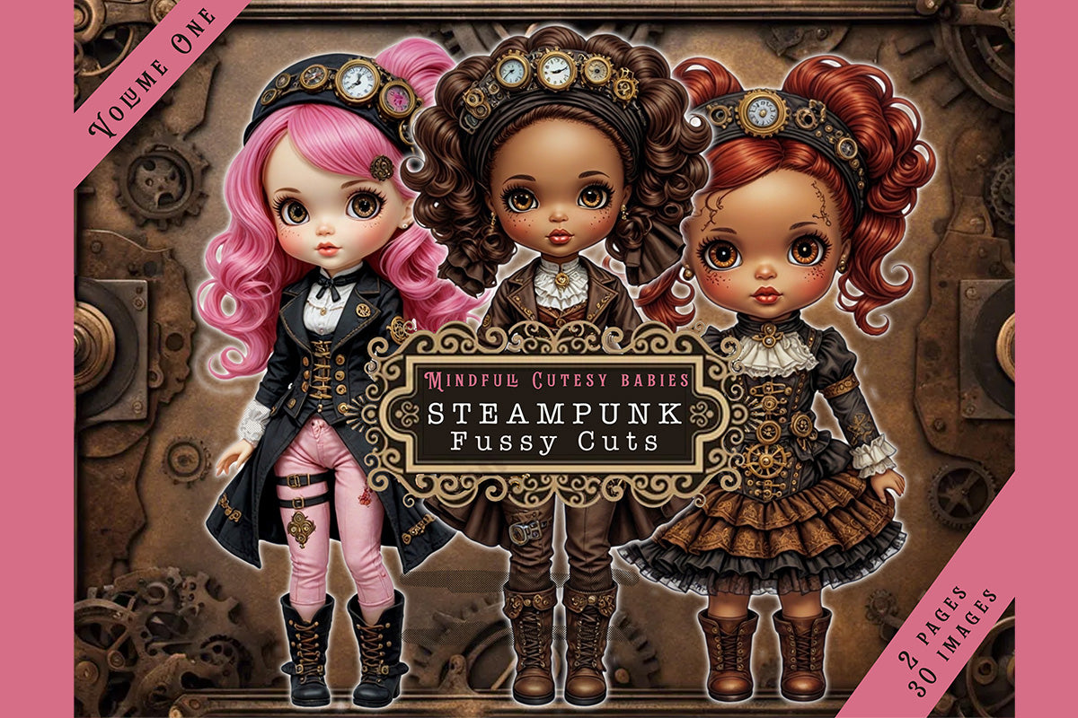 Steampunk Cutesy Babies Fussy Cuts