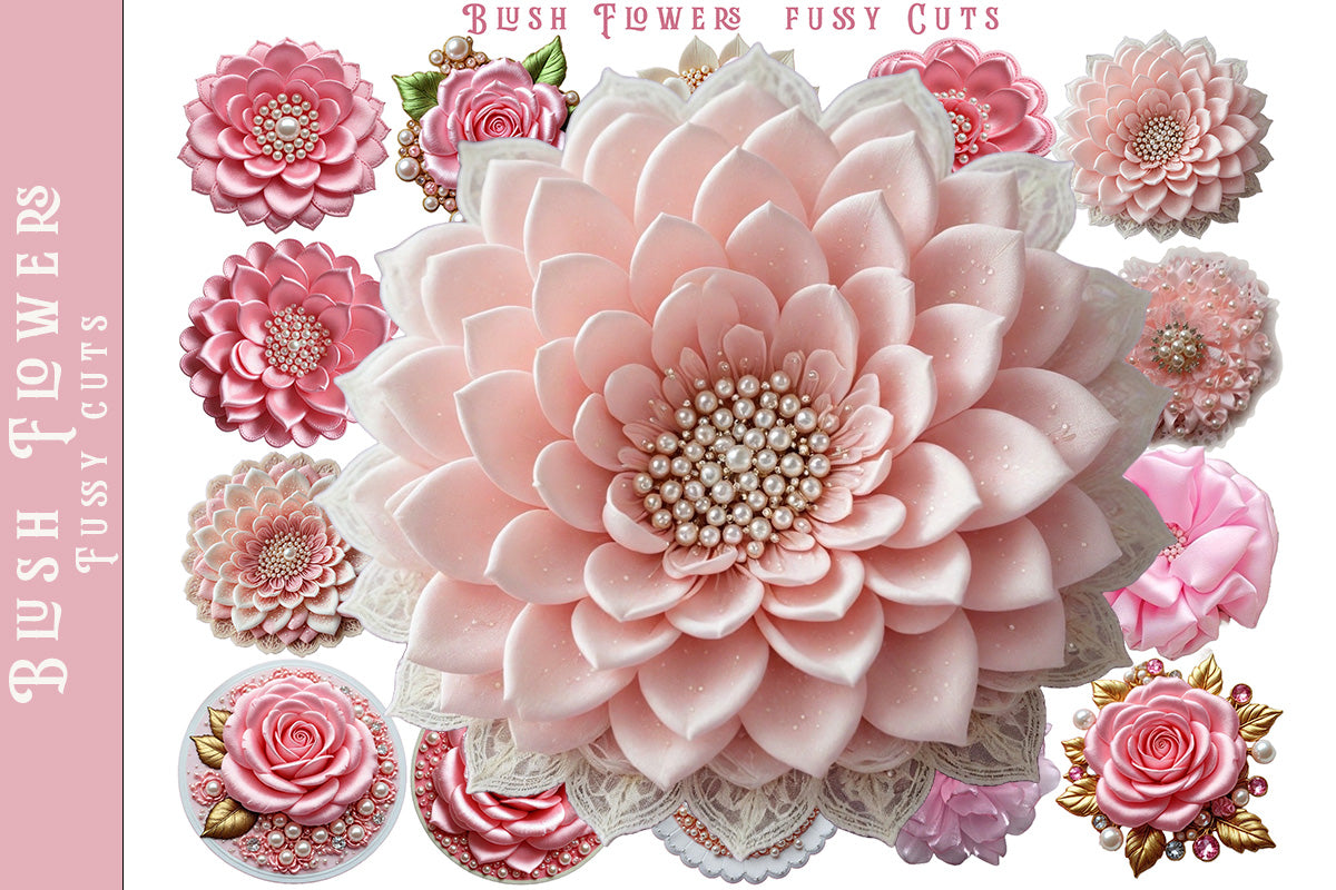 Blush Flowers Fussy cuts