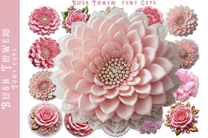 Blush Flowers Fussy cuts