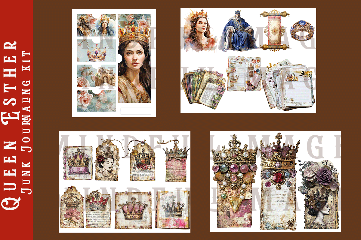 Queen Esther Junk journaling kit and prayer journal